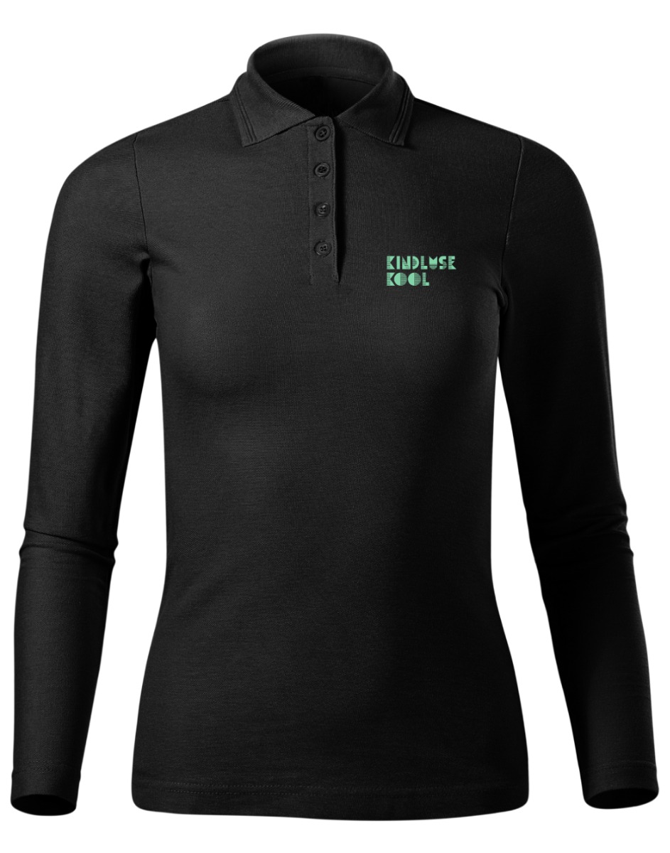 Naiste pikkade varrukatega polosärk, must