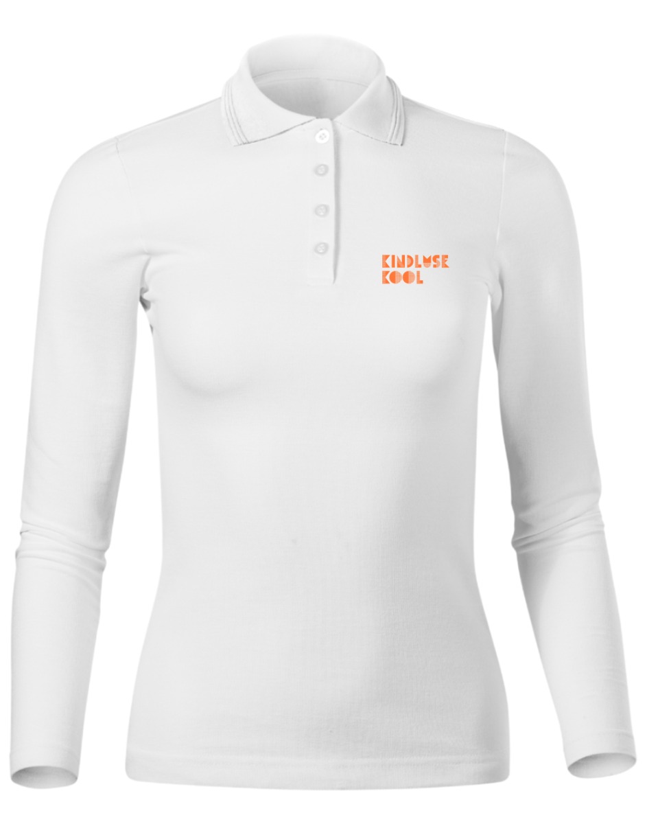 Naiste pikkade varrukatega polosärk, valge