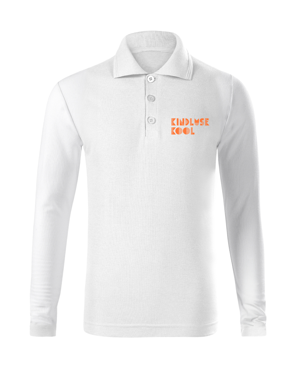 Laste kitsas pikkade varrukatega polosärk, valge