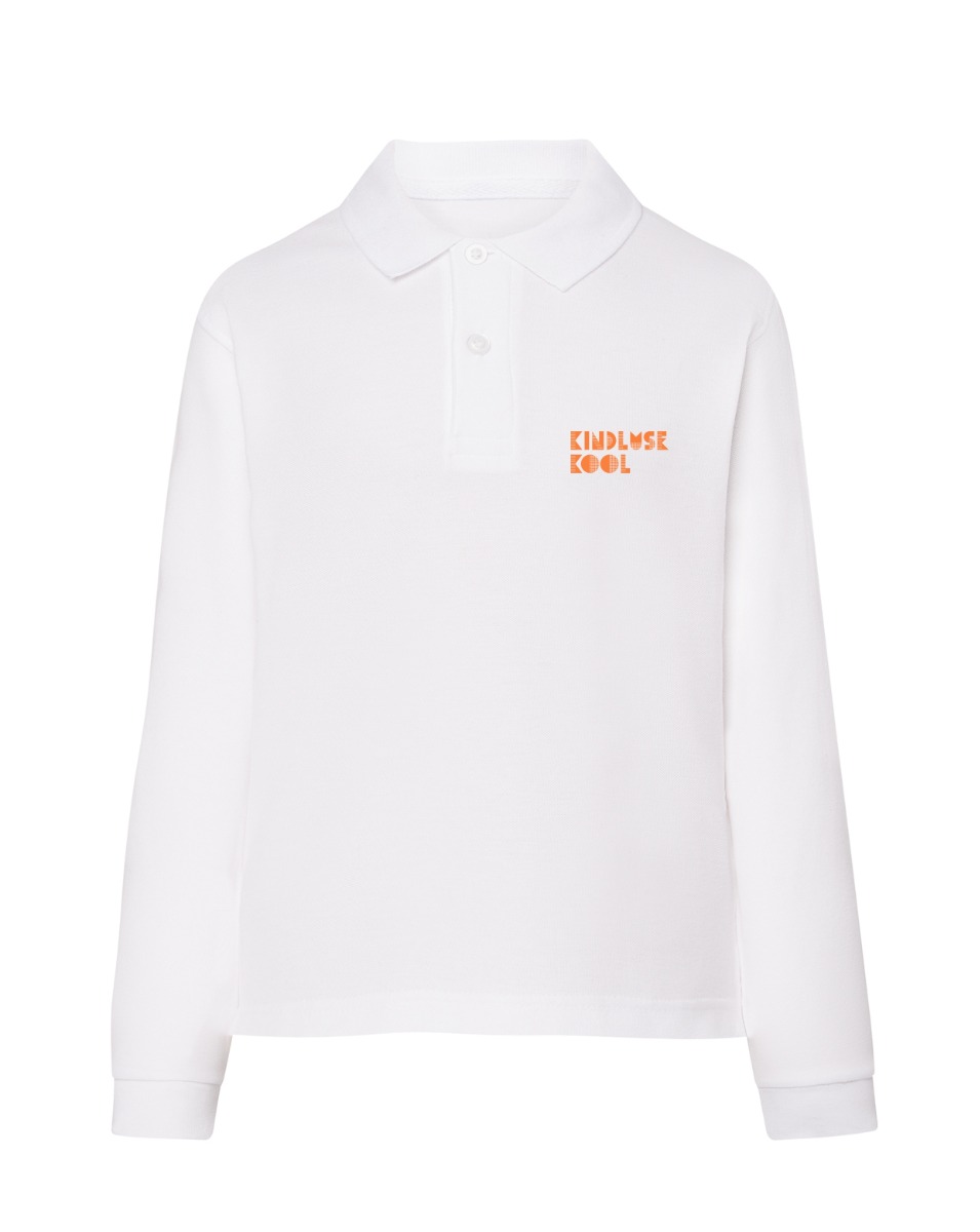 Laste pikkade varrukatega polosärk, valge